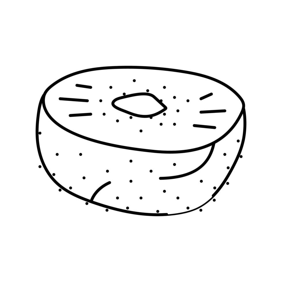 skära kiwi frukt grön linje ikon vektor illustration