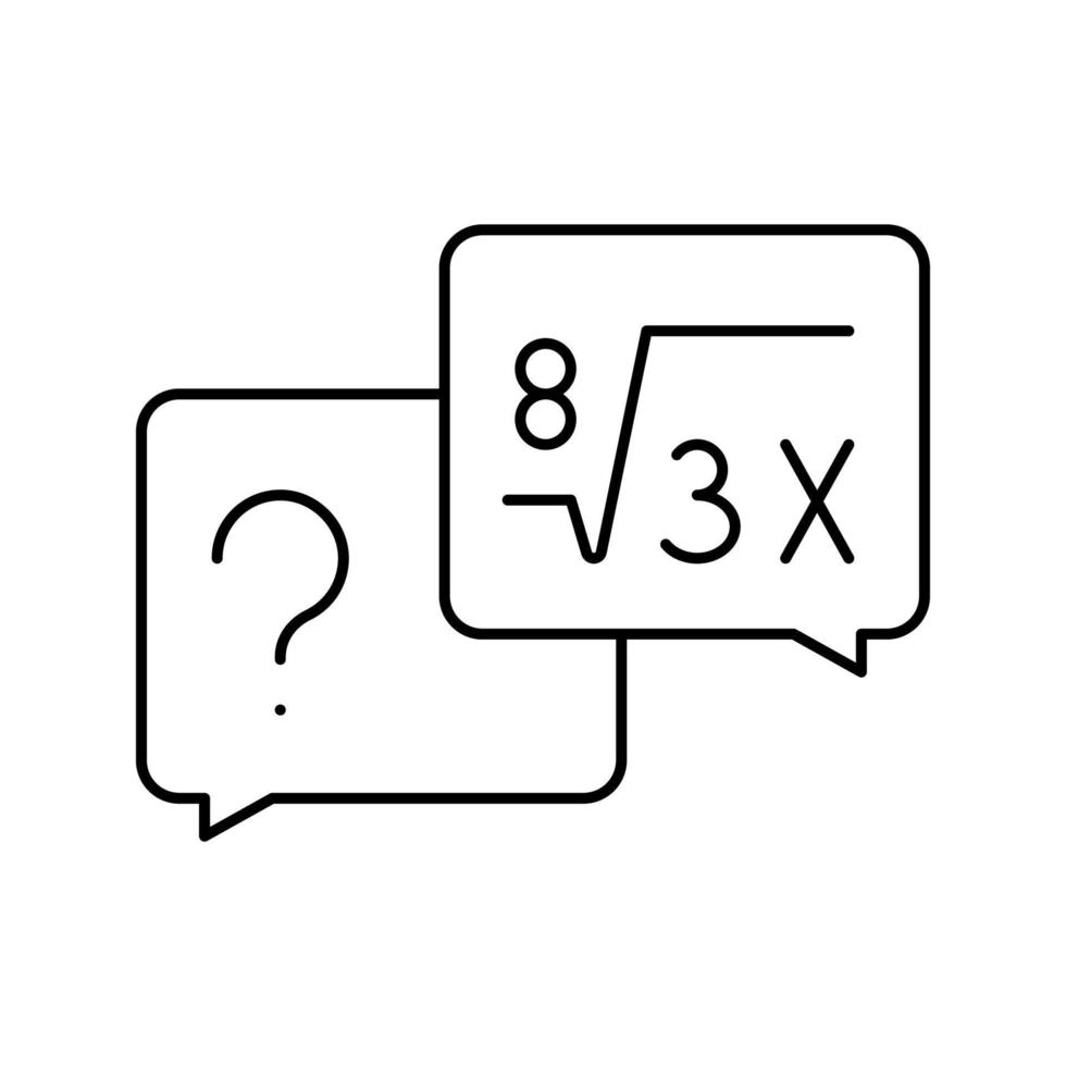 matematik lösa geek linje ikon vektor illustration