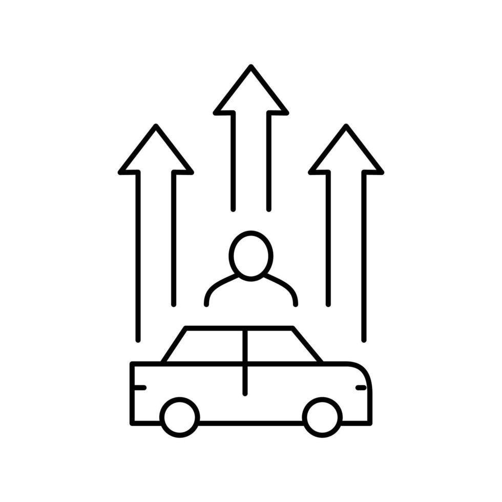 ausgereifte Fahrerverbesserung Kurslinie Symbol Vektor Illustration