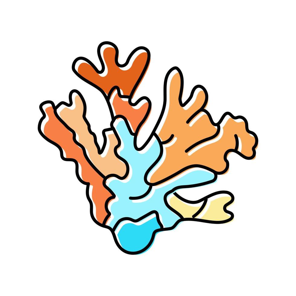 Korallenmeer Strand Sommer Farbe Symbol Vektor Illustration