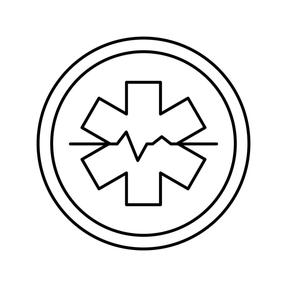 Rettungswagen Krankenhaus Zeichenlinie Symbol Vektor Illustration