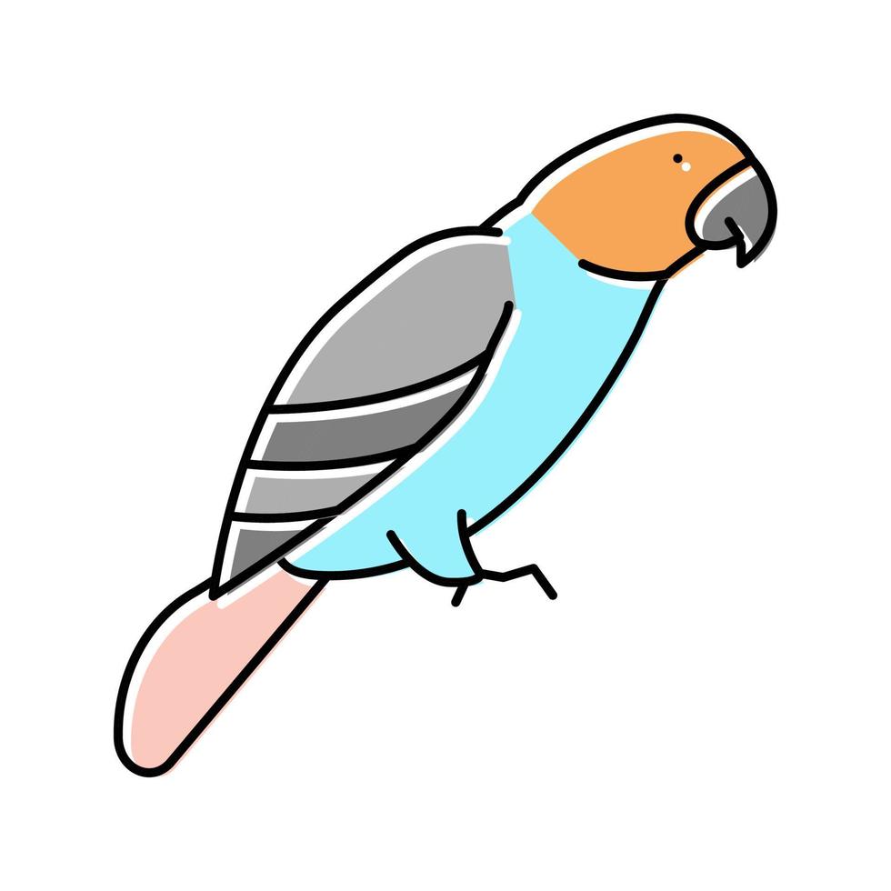 papegoja fågel husdjur färg ikon vektorillustration vektor