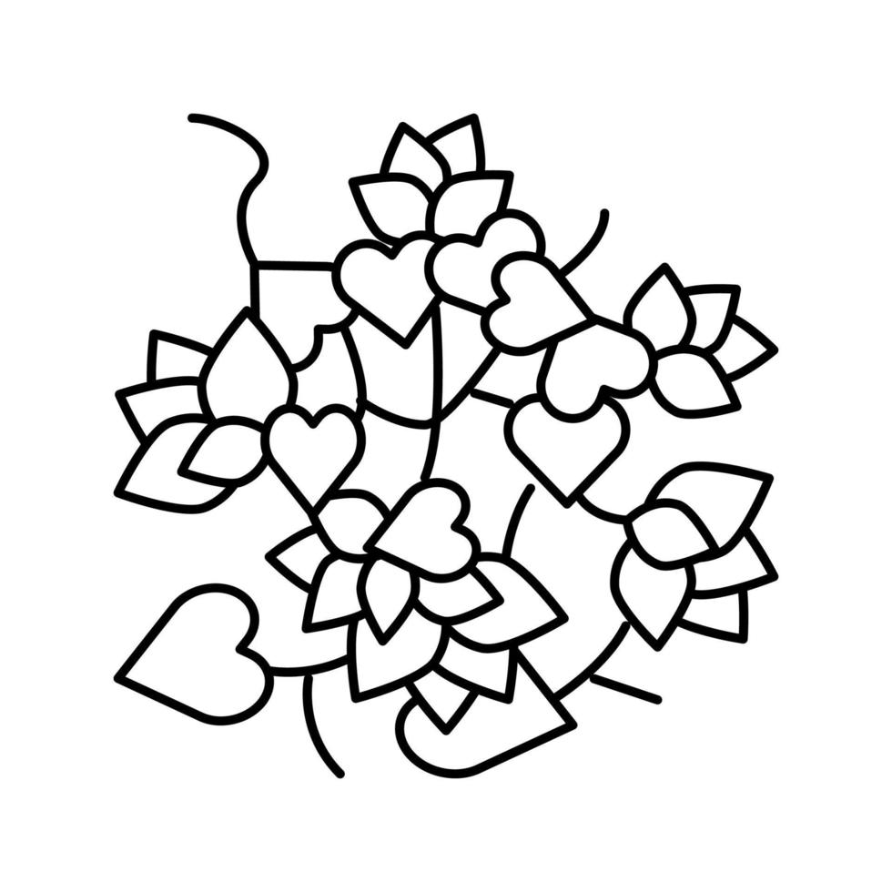 bougainvillea lian linje ikon vektor illustration
