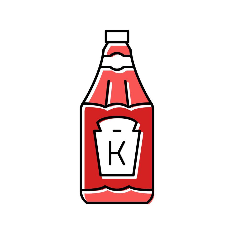 ketchup flaska sås mat Färg ikon vektor illustration