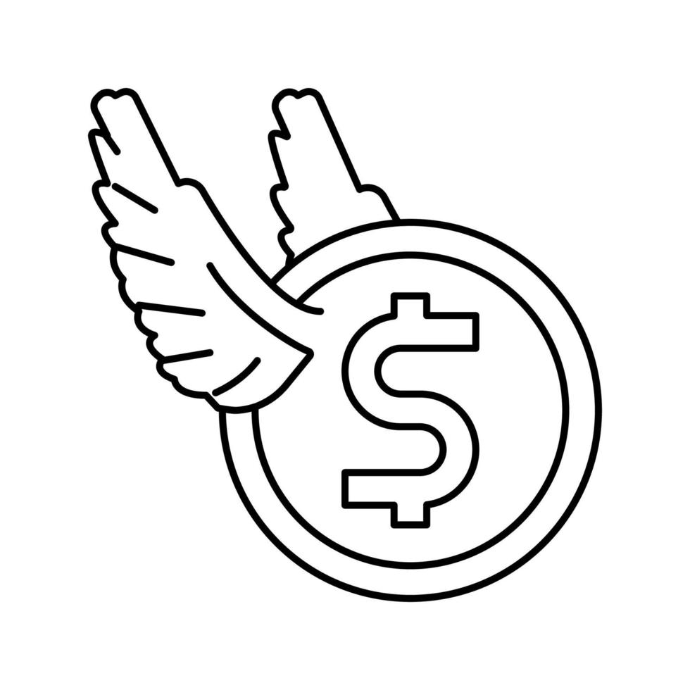 Freiheit finanzielle Geldlinie Symbol Vektor Illustration