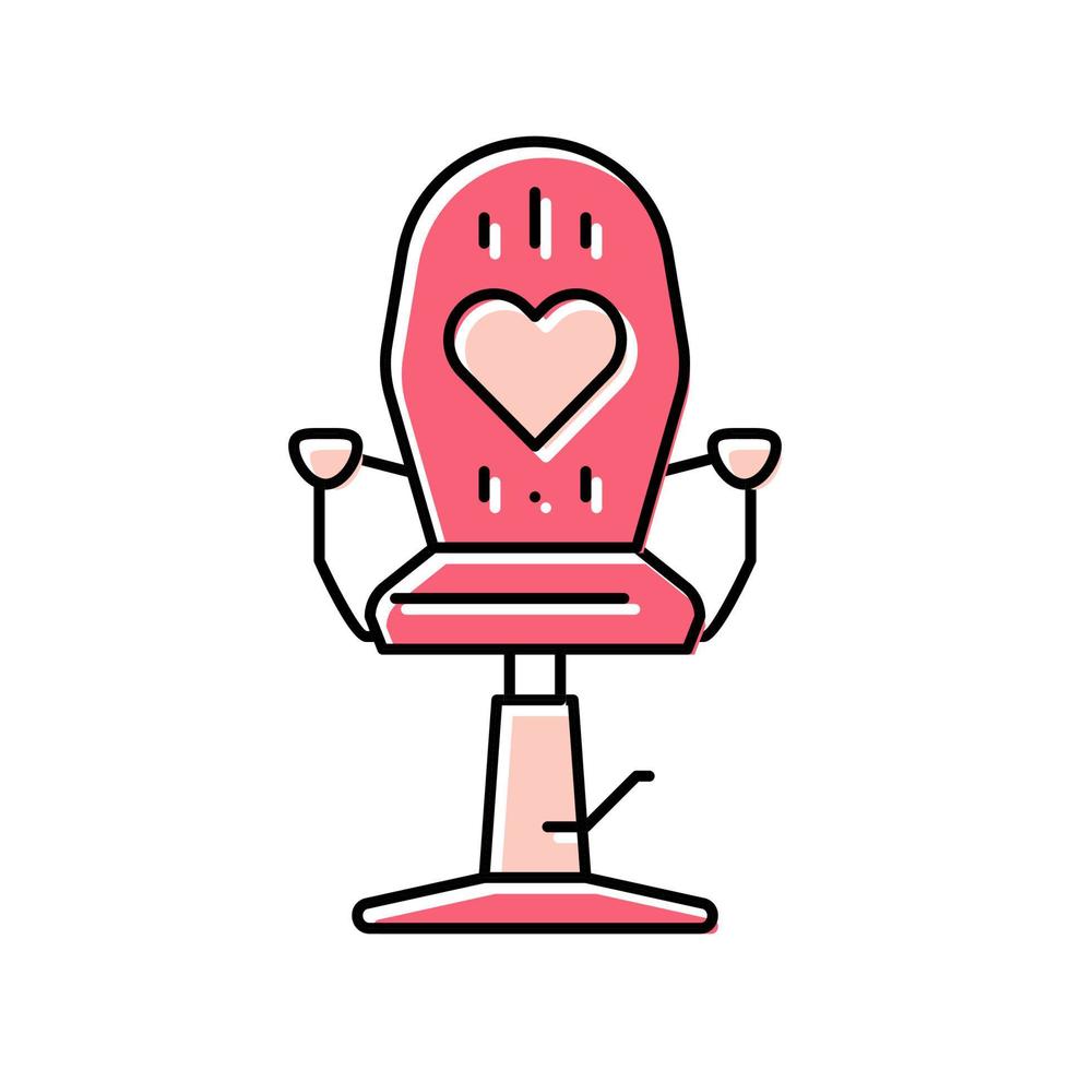 Kid Haarschnitt Stuhl rosa Farbe Symbol Vektor Illustration