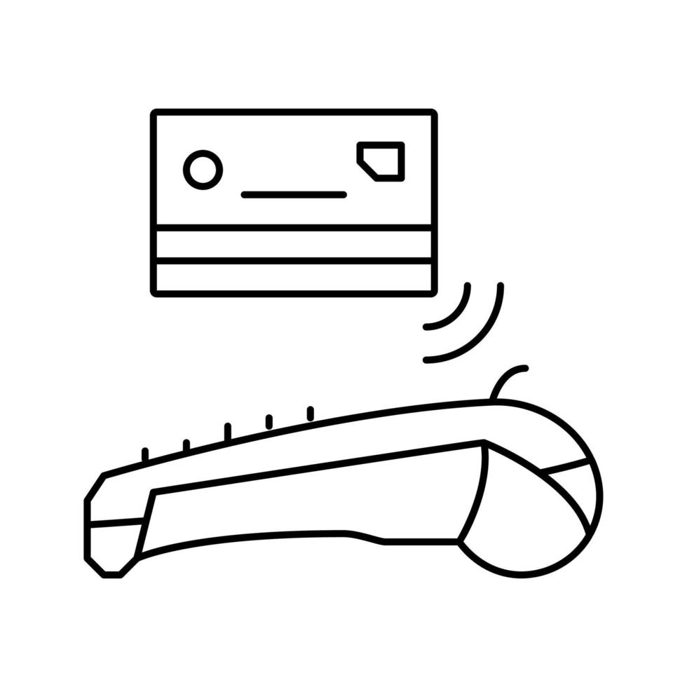 Karte kontaktlose Zahlung pos Terminal Symbol Leitung Vektor Illustration