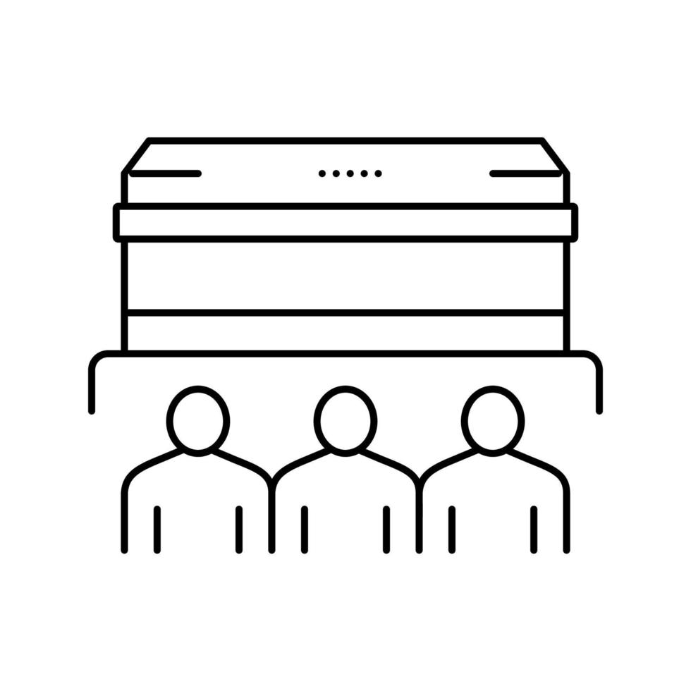 begravning minne linje ikon vektor isolerade illustration
