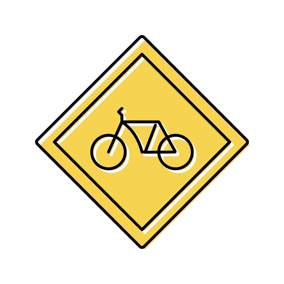 cykel väg tecken Färg ikon vektor illustration