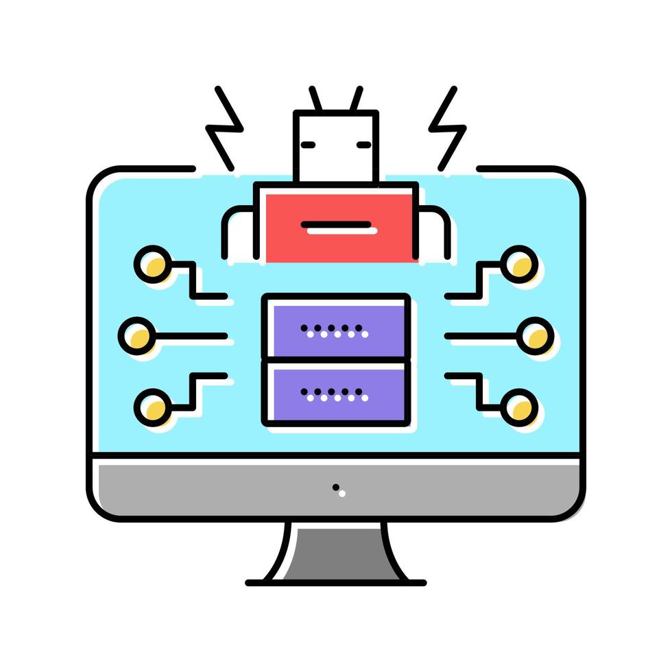 ai angetriebene angriffe farbsymbol vektorillustration vektor