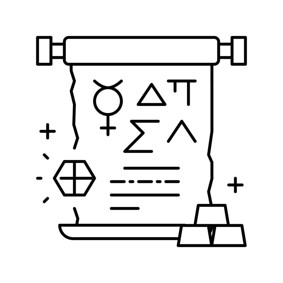 Alchemie astrologische Linie Symbol Vektor Illustration