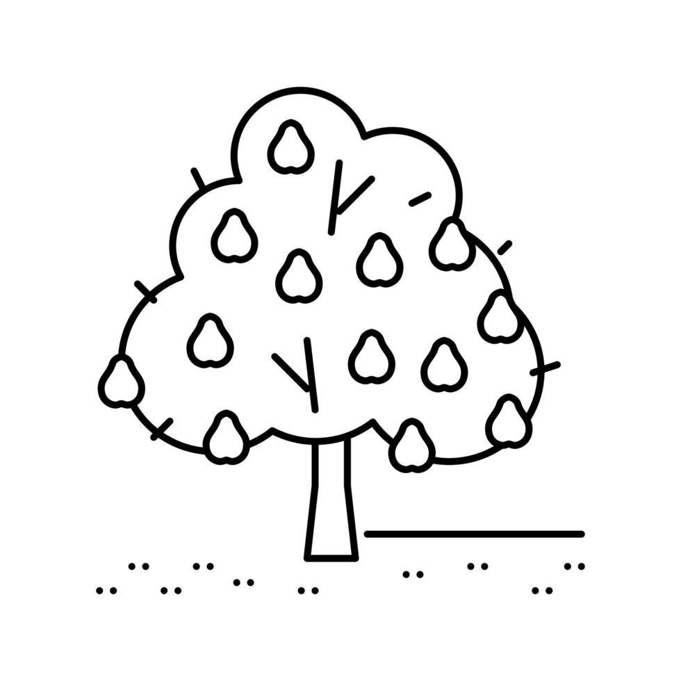 Baum Birnenlinie Symbol Vektor Illustration