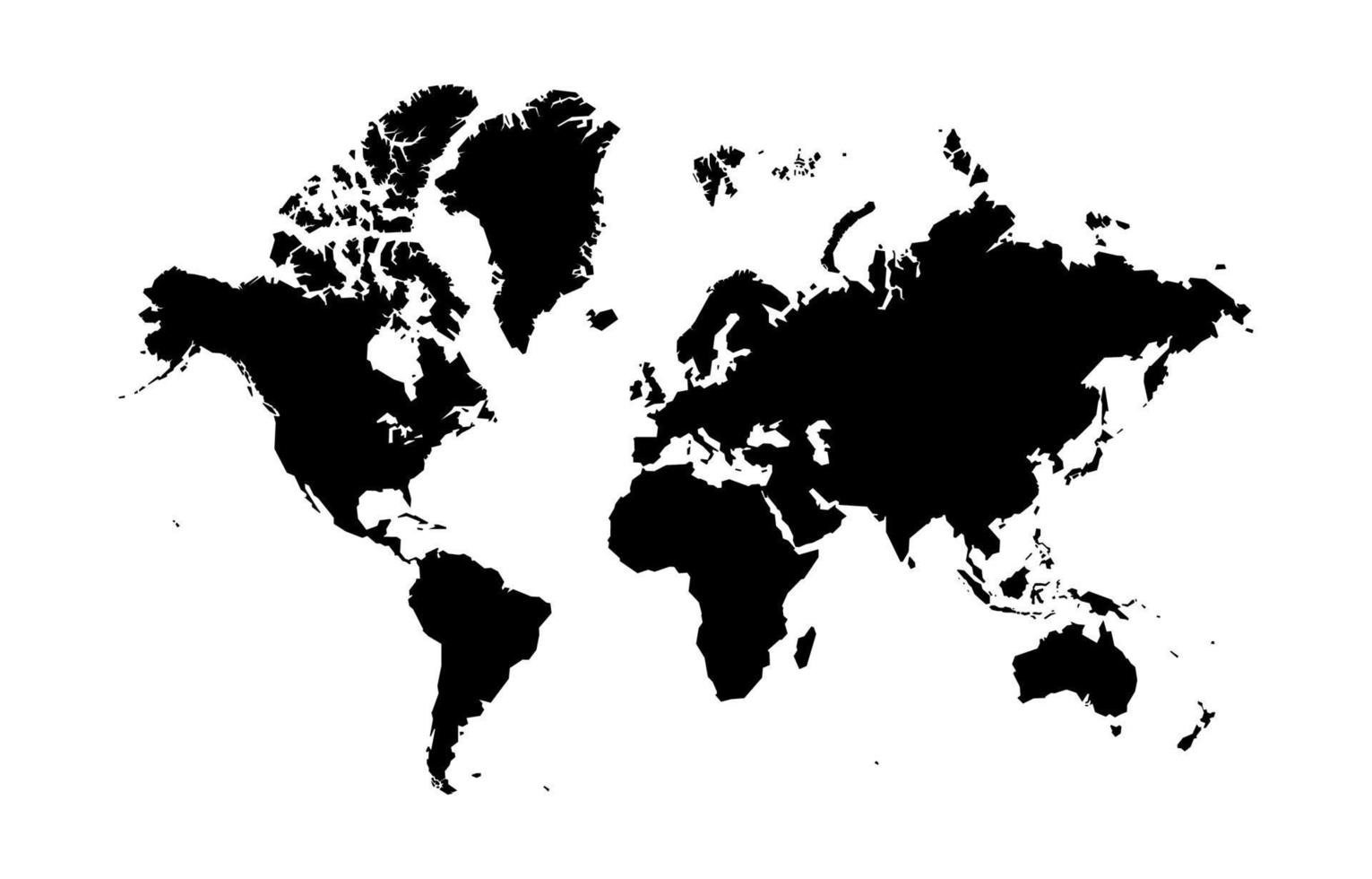 värld Karta i svart och vit vektor