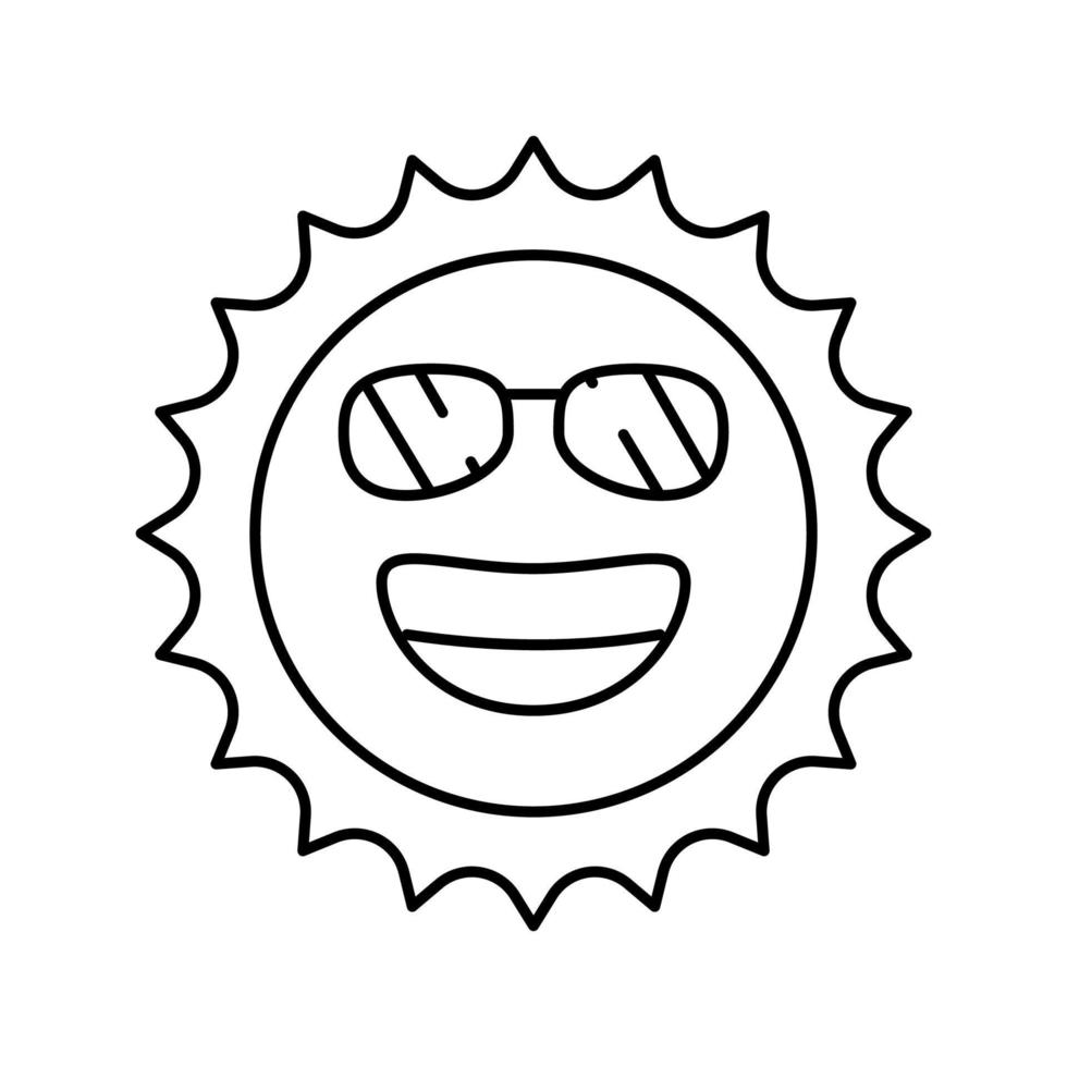 Sommer Sonne Linie Symbol Vektor Illustration