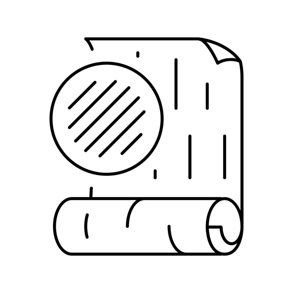 textil- tapet linje ikon vektor illustration