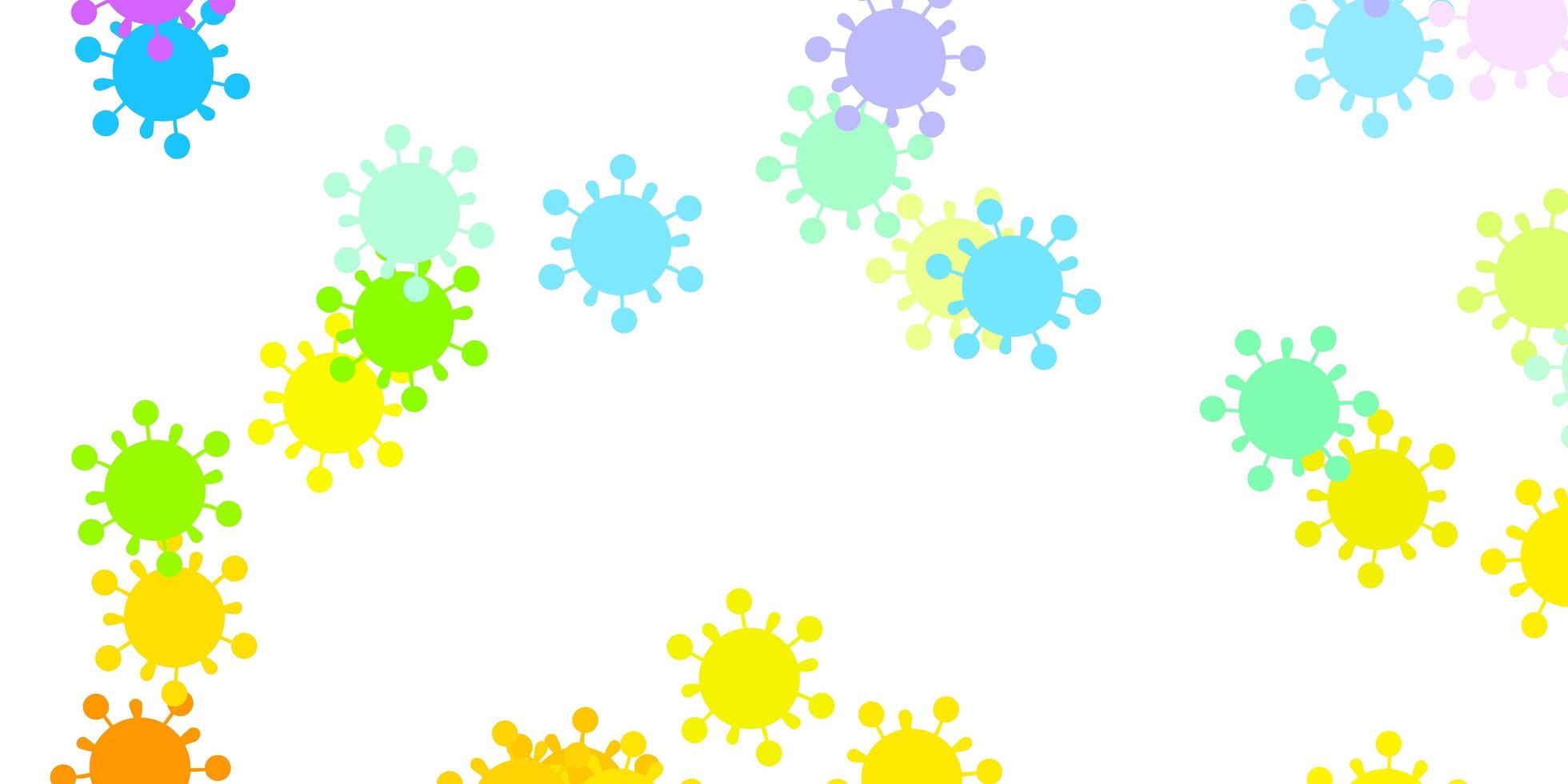 leichtes mehrfarbiges Vektormuster mit Coronavirus-Elementen. vektor