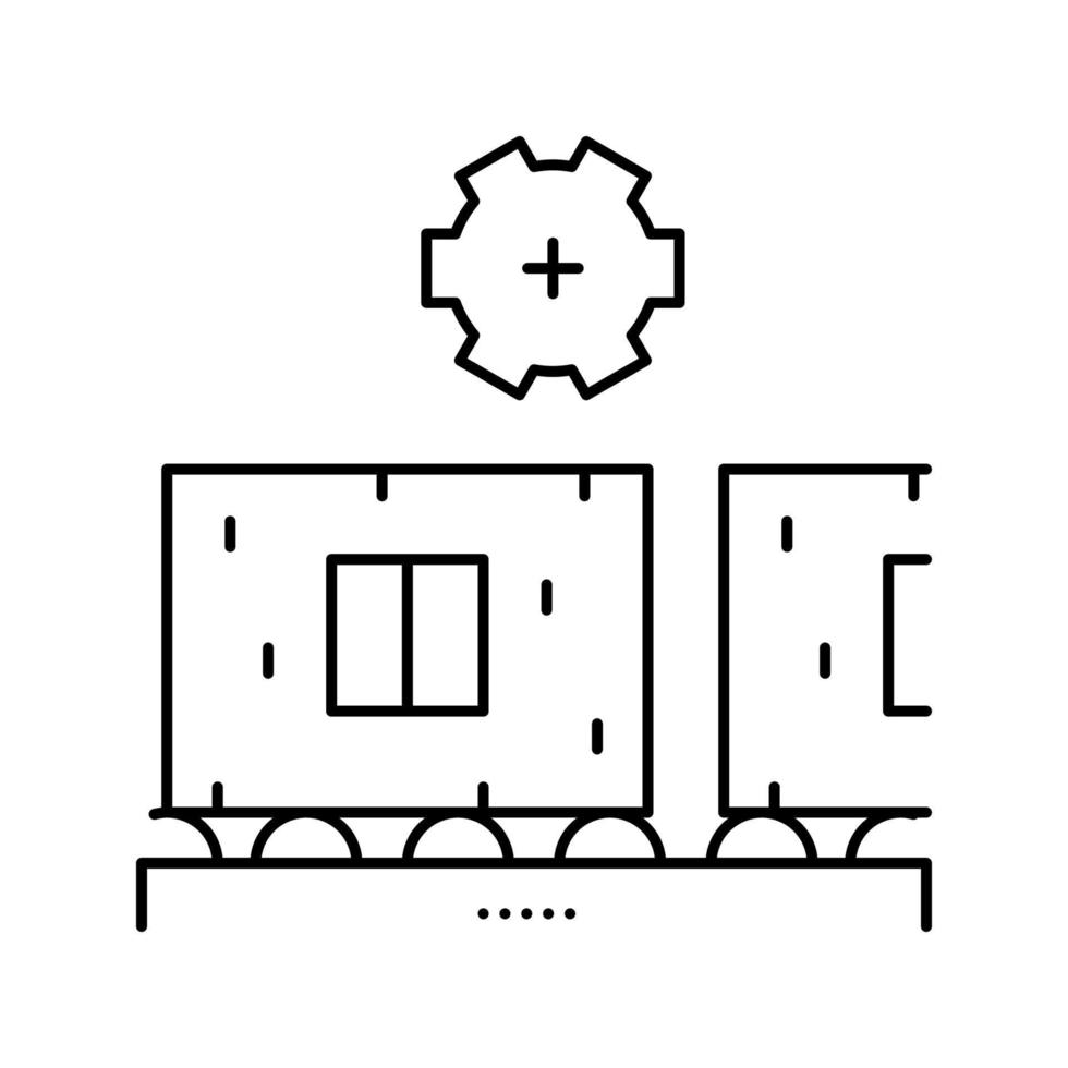 hus vägg produktionslinje ikon vektorillustration vektor