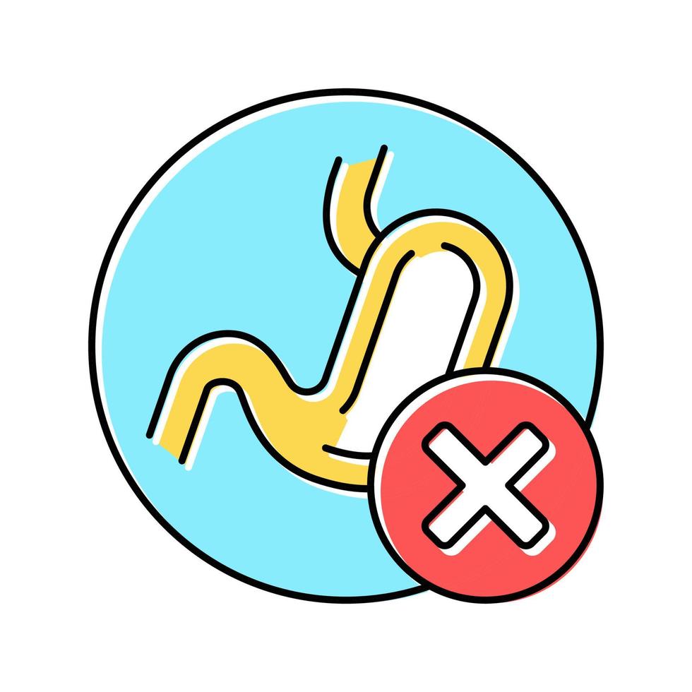 Verdauungsstörungen Magen Problem Farbe Symbol Vektor Illustration