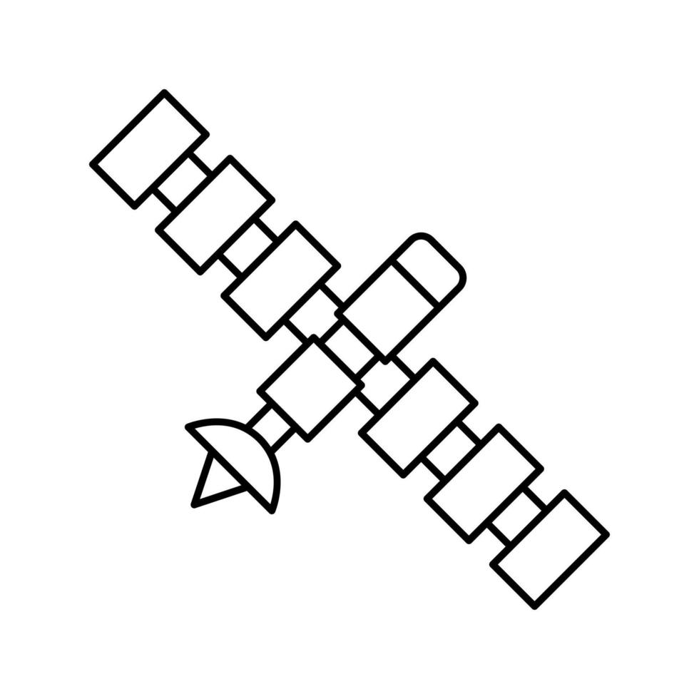 Abbildung des Symbols für die Linie der Satellitenausrüstung vektor