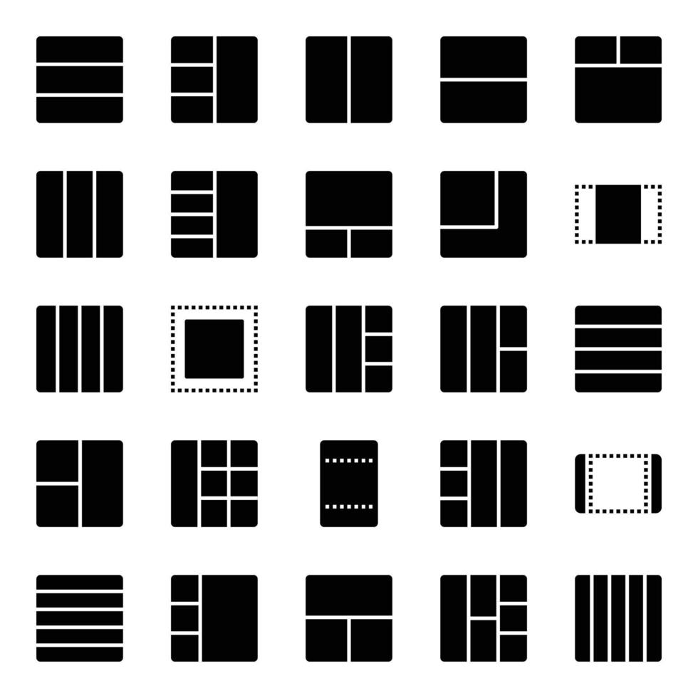 glyf ikoner för layout. vektor