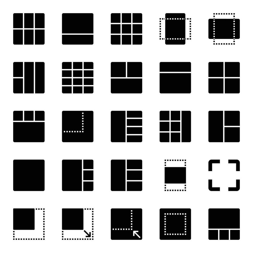 glyf ikoner för layout. vektor