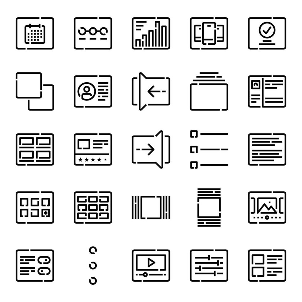 Gliederungssymbole für das Layout. vektor