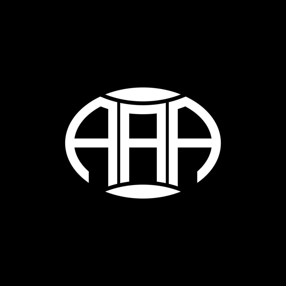 aaa abstraktes Monogramm-Kreis-Logo-Design auf schwarzem Hintergrund. aaa einzigartiges kreatives Initialen-Buchstabenlogo. vektor