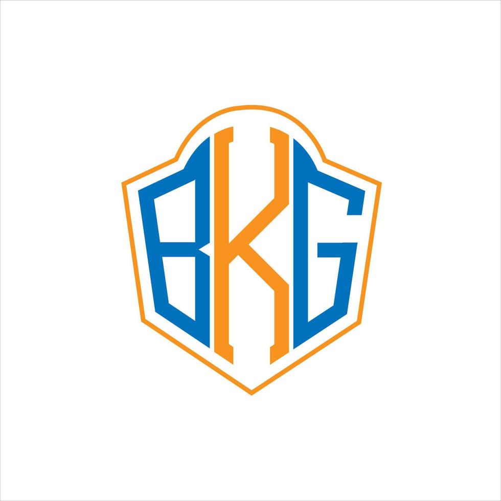 bkg abstraktes Monogramm-Schild-Logo-Design auf weißem Hintergrund. bkg kreatives Initialen-Buchstabenlogo. vektor