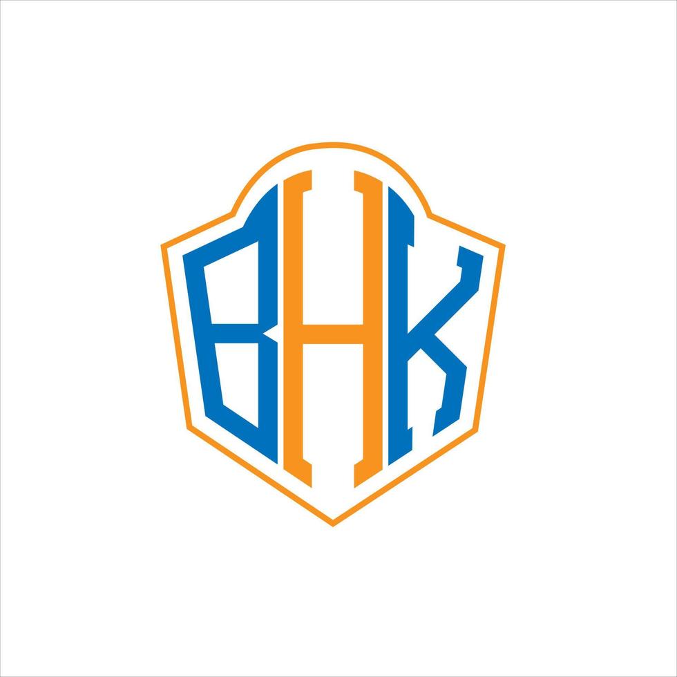 bhk abstrakt monogram skydda logotyp design på vit bakgrund. bhk kreativ initialer brev logotyp. vektor