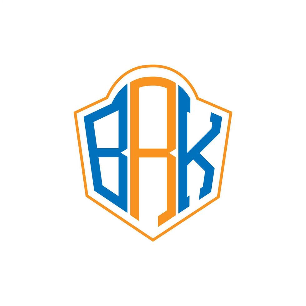 brk abstraktes Monogramm-Schild-Logo-Design auf weißem Hintergrund. brk kreatives Initialen-Buchstaben-Logo. vektor