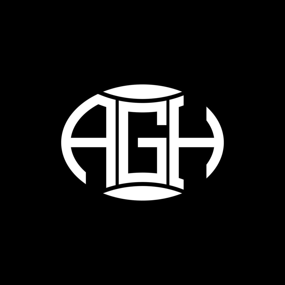 agh abstrakt monogram cirkel logotyp design på svart bakgrund. agh unik kreativ initialer brev logotyp. vektor