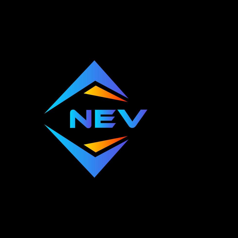 nev abstraktes Technologie-Logo-Design auf schwarzem Hintergrund. nev kreative Initialen schreiben Logo-Konzept. vektor