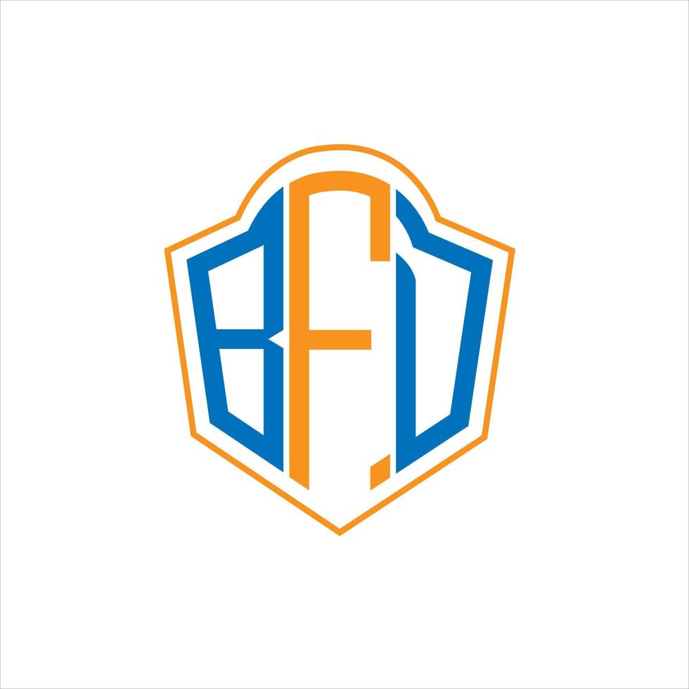 bfd abstraktes Monogramm-Schild-Logo-Design auf weißem Hintergrund. bfd creative initials brief logo. vektor