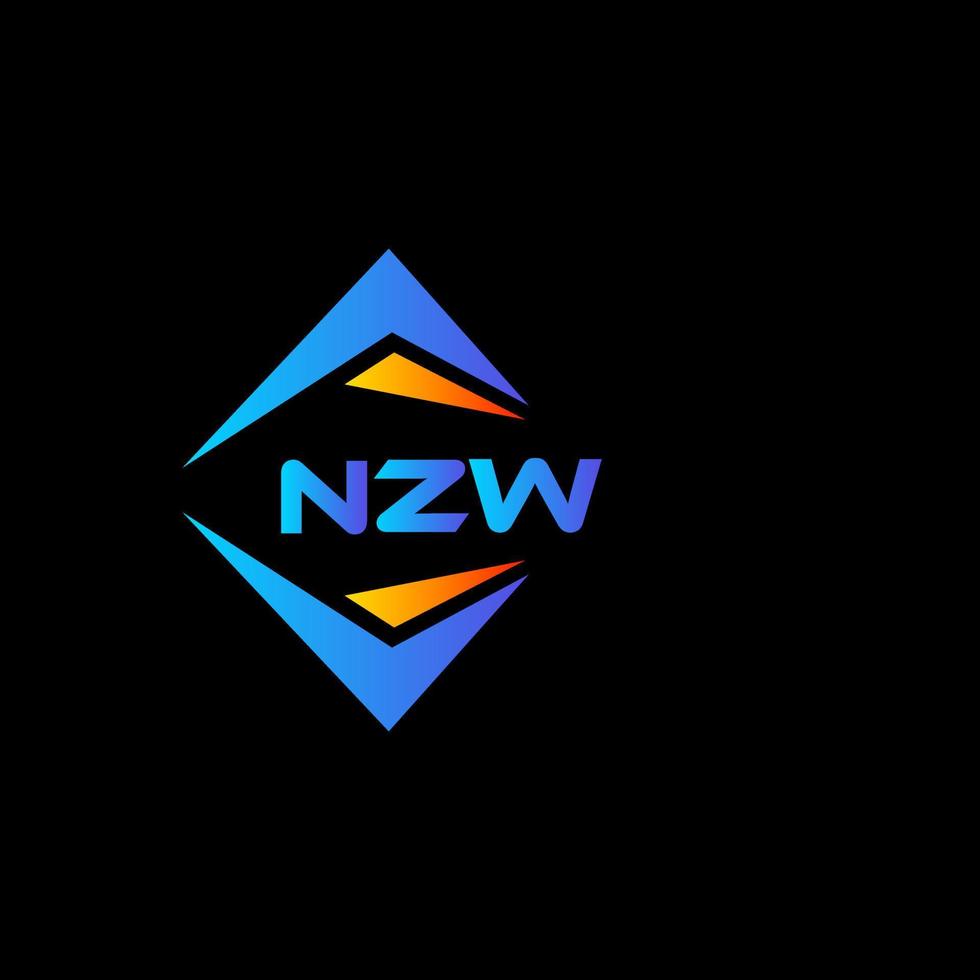 nzw abstrakt teknologi logotyp design på svart bakgrund. nzw kreativ initialer brev logotyp begrepp. vektor