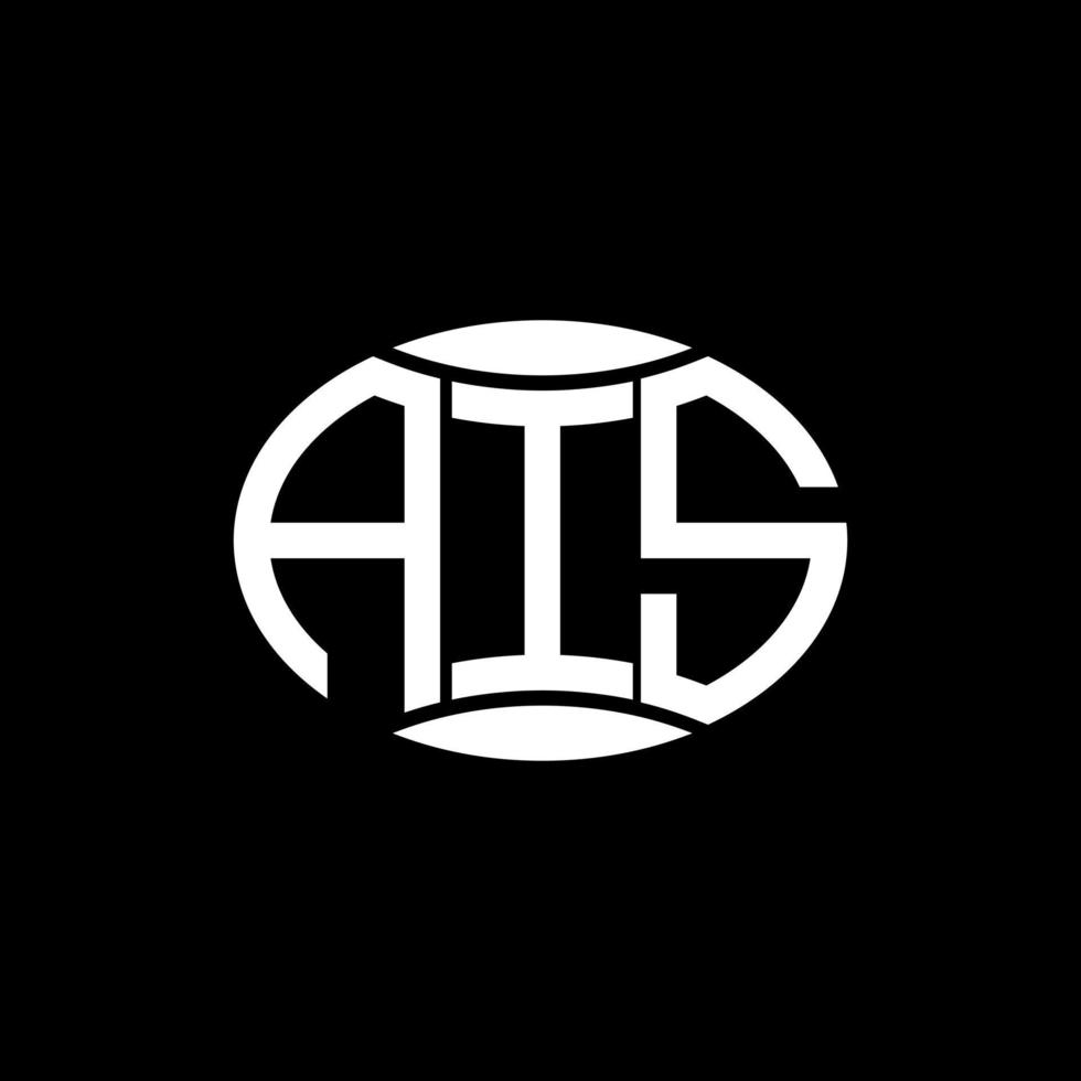 ais abstrakt monogram cirkel logotyp design på svart bakgrund. ais unik kreativ initialer brev logotyp. vektor