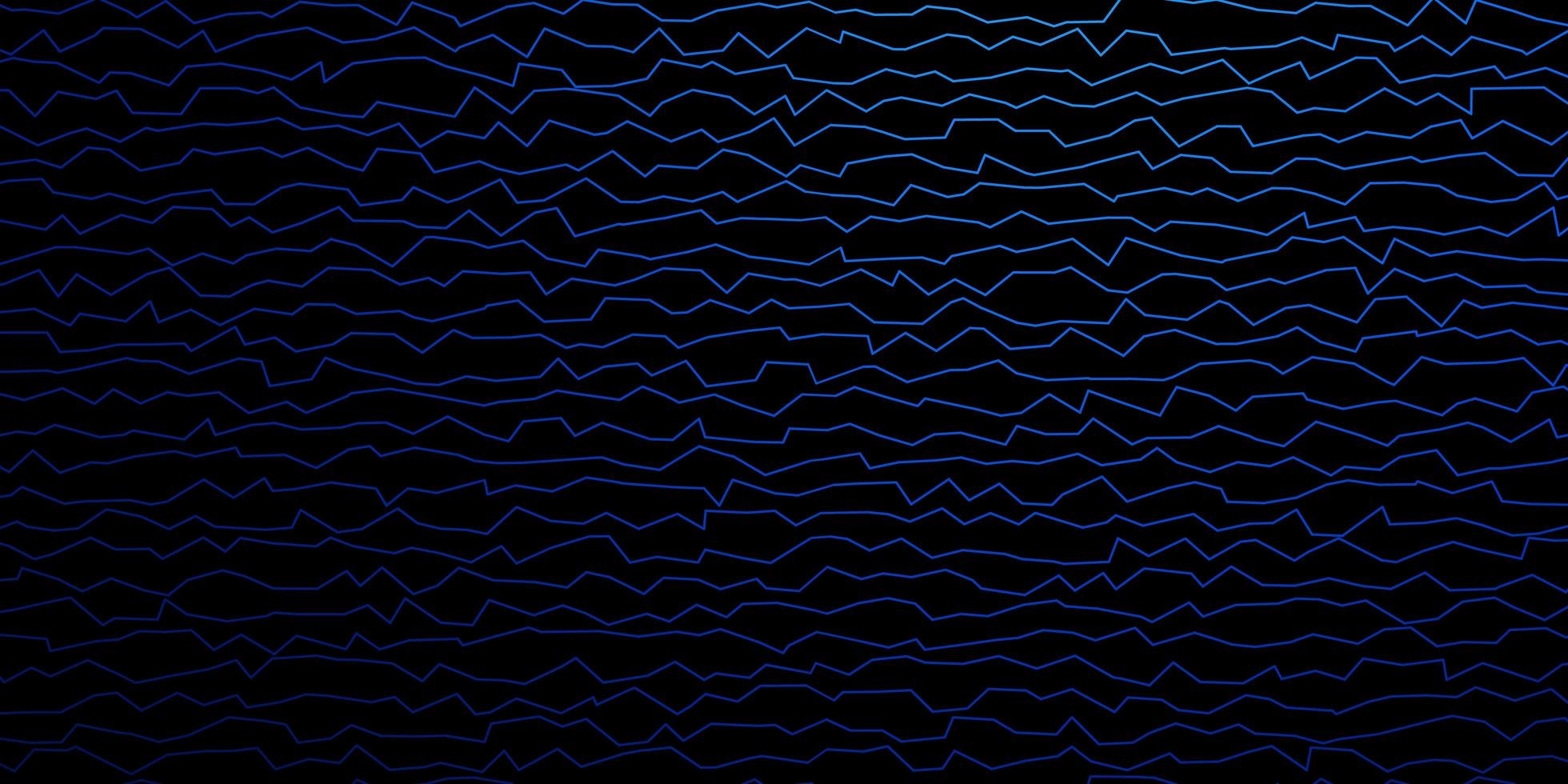 dunkelblaue Vektorschablone mit gekrümmten Linien. vektor