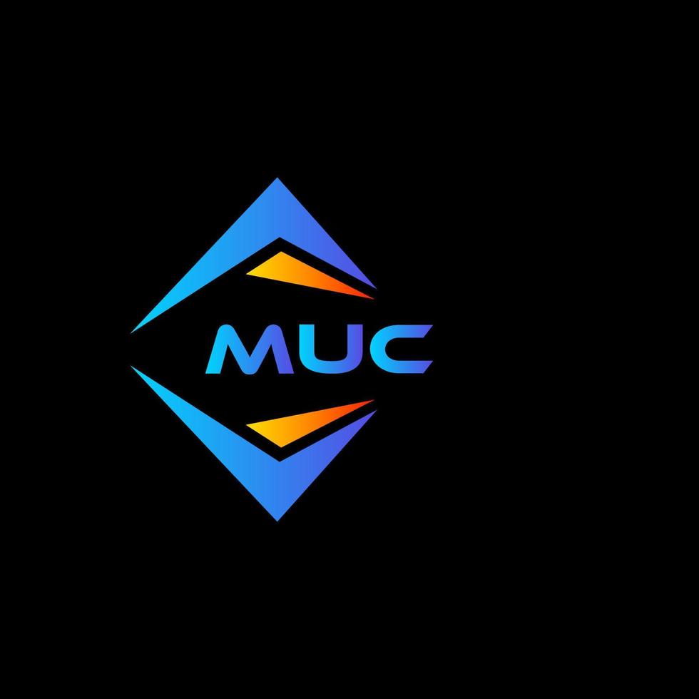 muc abstraktes Technologie-Logo-Design auf schwarzem Hintergrund. muc kreative Initialen schreiben Logo-Konzept. vektor