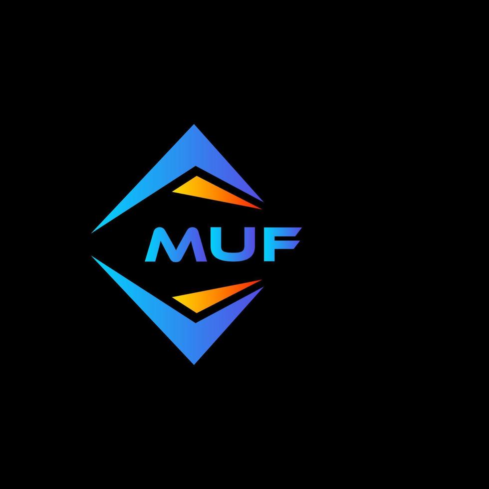 muf abstrakt teknologi logotyp design på svart bakgrund. muf kreativ initialer brev logotyp begrepp. vektor