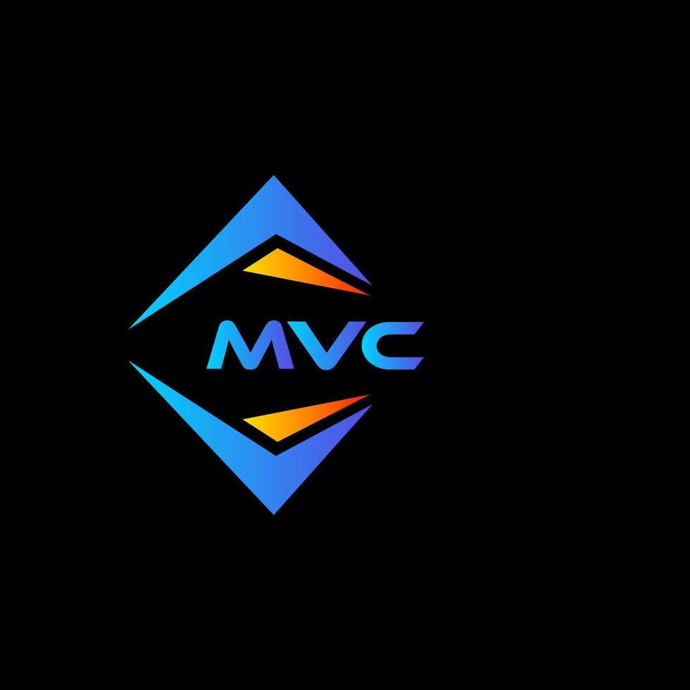 Mvc abstraktes Technologie-Logo-Design auf schwarzem Hintergrund. mvc kreative Initialen schreiben Logo-Konzept. vektor