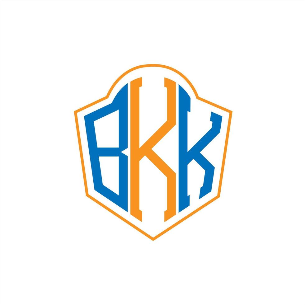 bkk abstraktes Monogramm-Schild-Logo-Design auf weißem Hintergrund. bkk kreatives Initialen-Buchstaben-Logo. vektor
