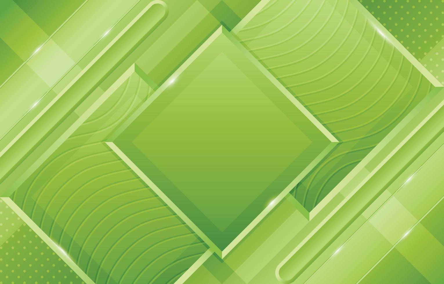 geometrisches Grün mit Wellenmuster und diagonaler Formzusammensetzung vektor