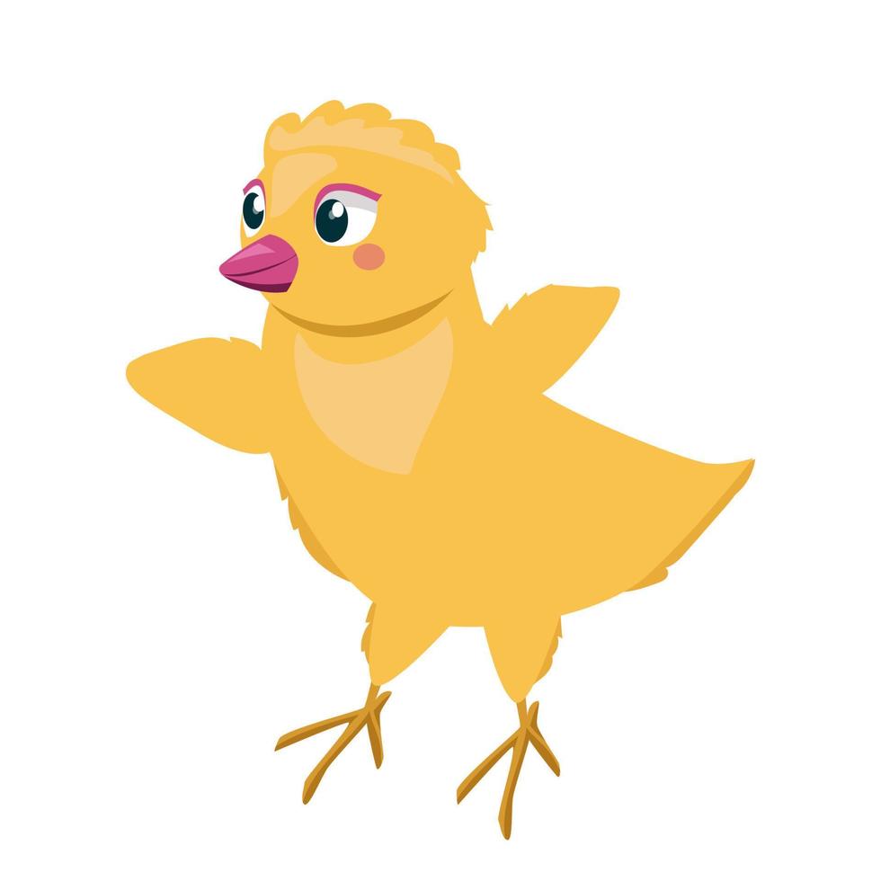 ein niedlicher Cartoon gelber Ostern-Kükenbaby-Hühnervogel vektor