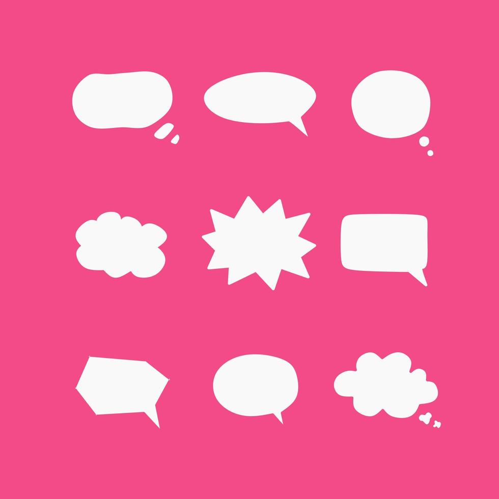 rosa Chat-Blase-Icon-Set vektor