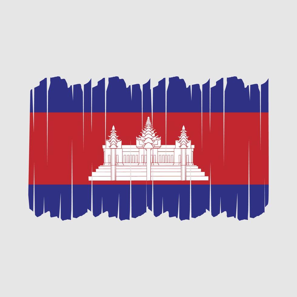 Kambodscha Flagge Pinselstriche vektor