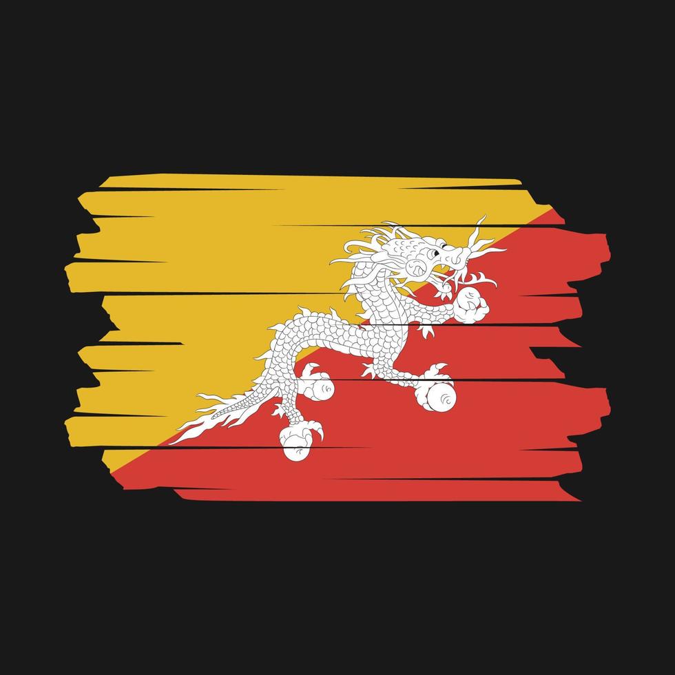 bhutan flagga borsta vektor