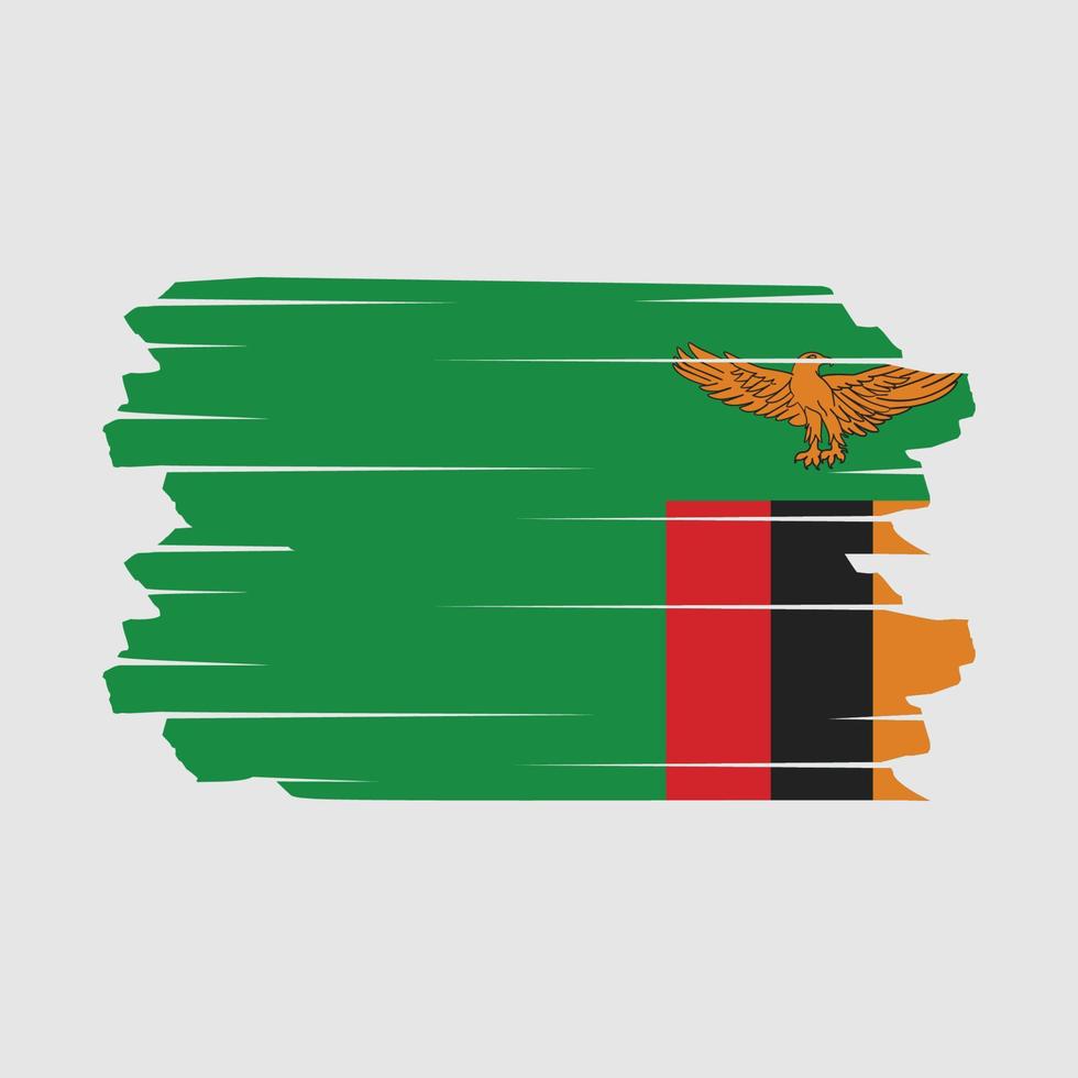 zambia flagga borsta vektor