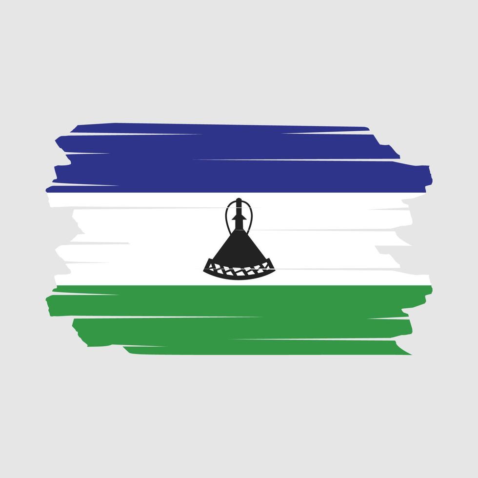 lesotho flagga borsta vektor