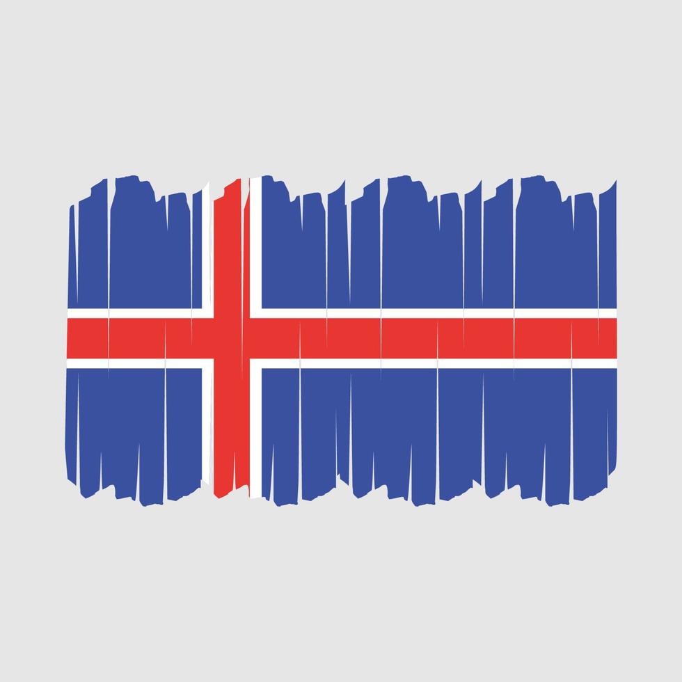 islands flagga penseldrag vektor