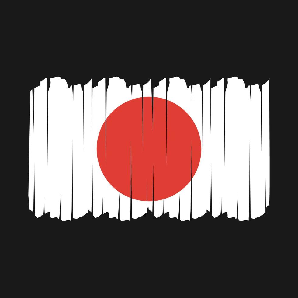 japanische flagge pinselstriche vektor