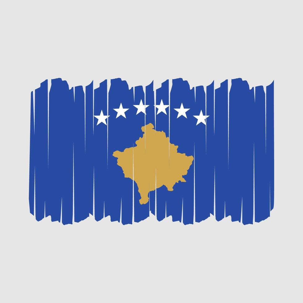 kosovo flagga borsta stroke vektor